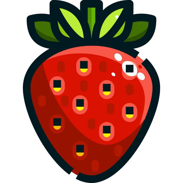 Φρούτα Τροφίμων Εικονίδιο Φρούτων Γεμιστό Περίγραμμα Στυλ — Διανυσματικό Αρχείο