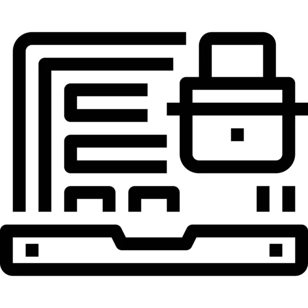 Иконка Блокировки Ноутбука Стиле Outline — стоковый вектор