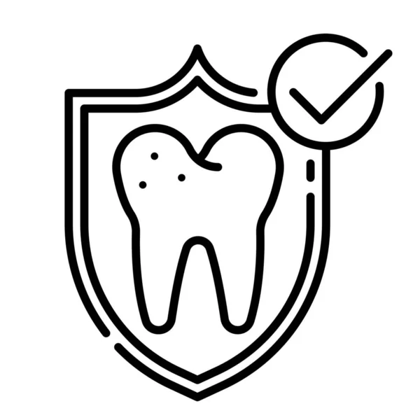 Couverture Icône Dentisterie Dentaire Dans Style Contour — Image vectorielle