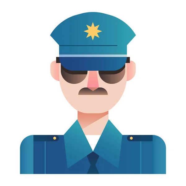 Cop Law Man Icon Smooth Style — Stock Vector