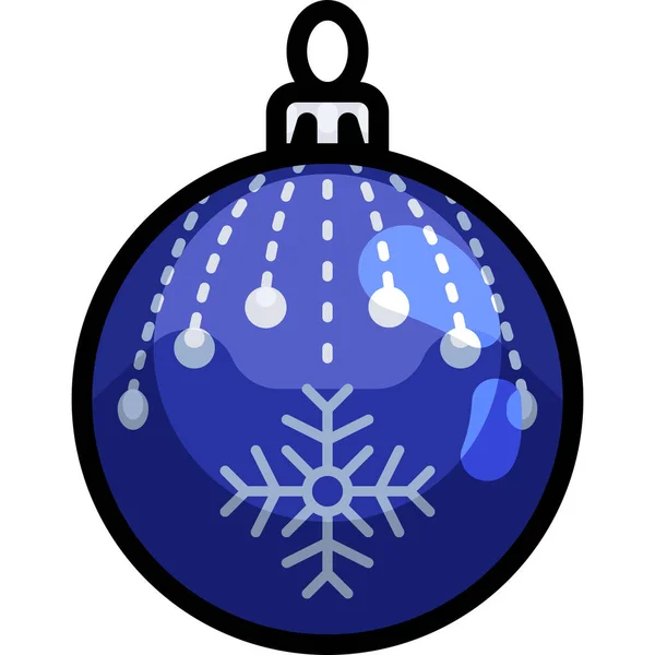 Bal Ballen Bauble Pictogram Gevulde Omtrek Stijl — Stockvector