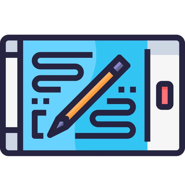 Application Design Mobile Icon Filled Outline Style — Stock Vector