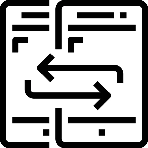 Connecter Icône Fichier Échange Dans Style Outline — Image vectorielle
