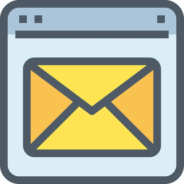 Browser Mail Interface Symbol Stil Ausgefüllter Umrisse — Stockvektor
