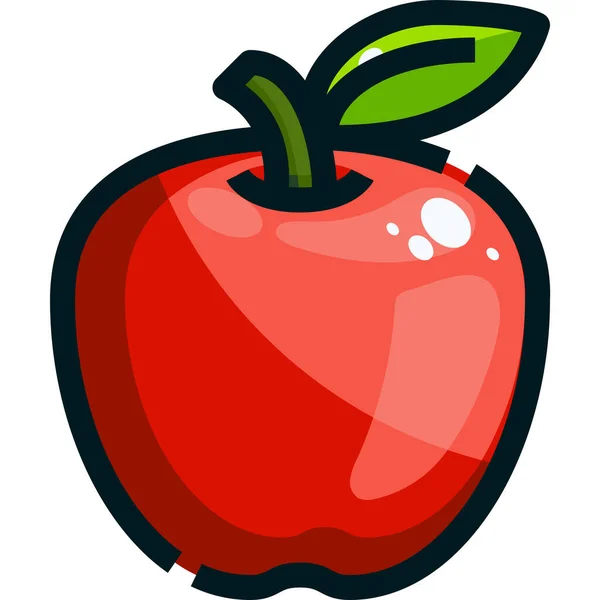 Apple Food Fruit Icon Filled Outline Style — 스톡 벡터