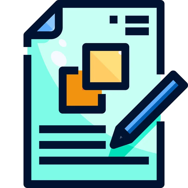 Content Edit Editor Icon Filled Outline Style — Stock Vector