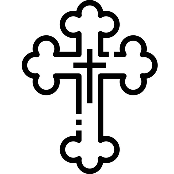 Cruz Ícone Cristão Católico Categoria Páscoa — Vetor de Stock