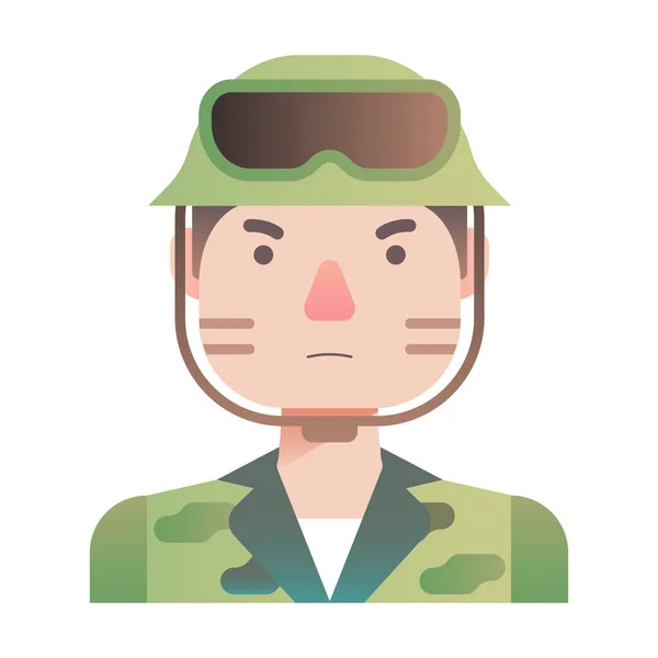 Esercito Icona Patriota Militare Stile Liscio — Vettoriale Stock