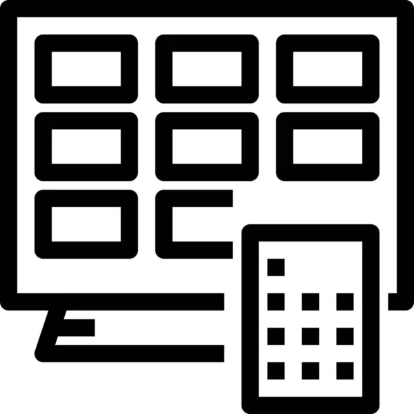 Icône Divertissement Dispositif Informatique Dans Style Contour — Image vectorielle