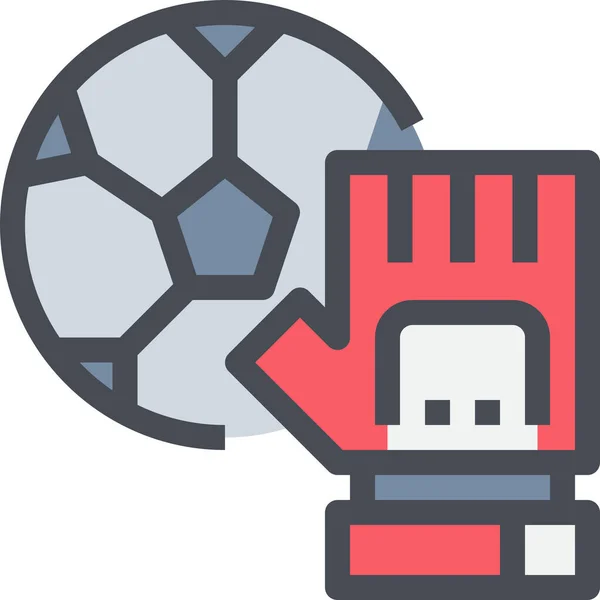 Portero Fútbol Icono Portero Estilo Contorno Lleno — Vector de stock