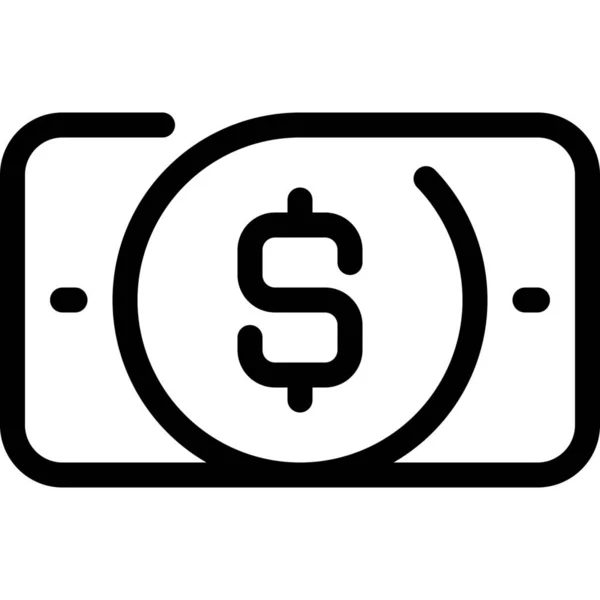 Bank Business Cash Icon Outline Style — Stock Vector