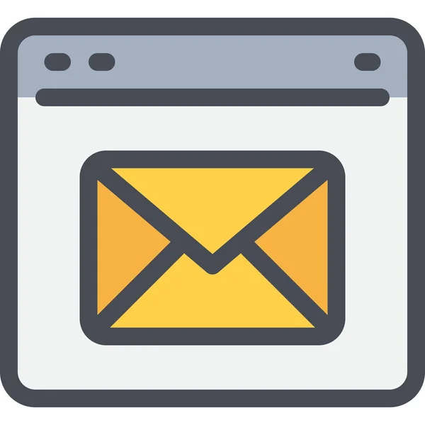 Ícone Email Navegador Estilo Esboço Preenchido — Vetor de Stock