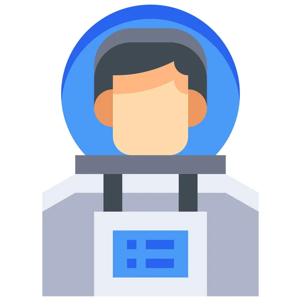 Astronaut Avatar Karriere Ikone Flachen Stil — Stockvektor