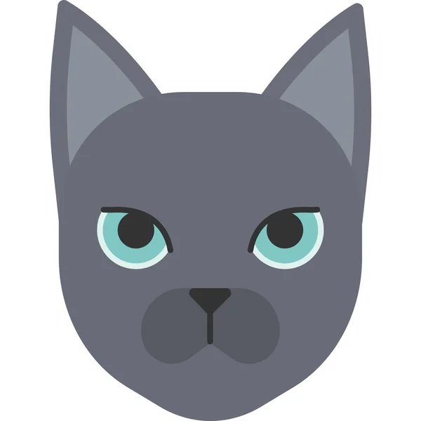 Ikon Kucing Ras Hewan Dalam Gaya Datar - Stok Vektor