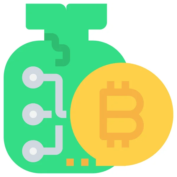 Bitcoin Ikone Flachen Stil — Stockvektor