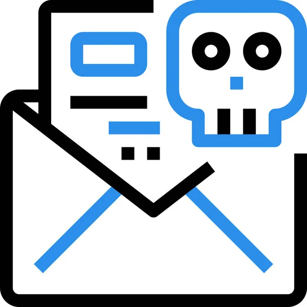 Crimen Email Piratería Icono Estilo Esquema — Vector de stock