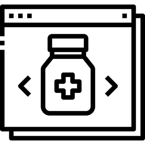 Online Gyógyszertár Egészségügyi Ikon — Stock Vector