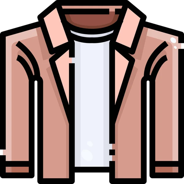 Clothing Coat Fashion Icon Filled Outline Style — Stock Vector