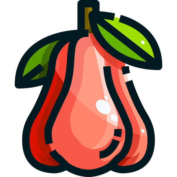 Apple Food Fruit Icon Filled Outline Style — 스톡 벡터