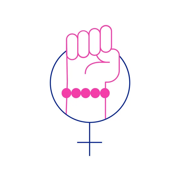 Feminismus Feministische Ikone Filled Outline Stil — Stockvektor