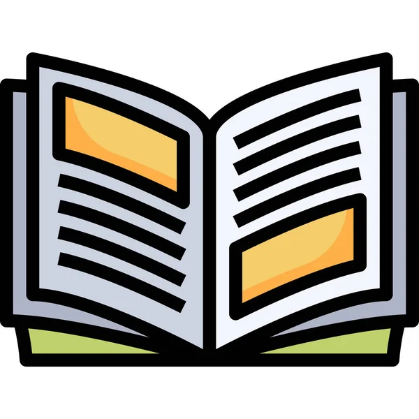 Icona Dell Educazione Libro Aperto Nella Categoria Primavera — Vettoriale Stock