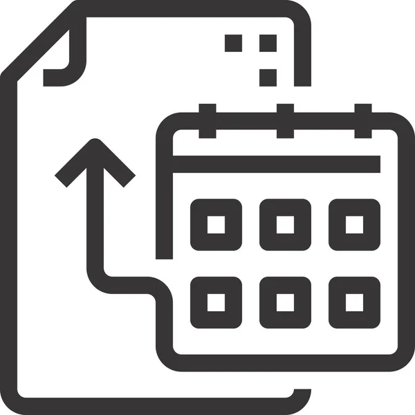 Icona Del Documento Del Calendario Aziendale Stile Outline — Vettoriale Stock