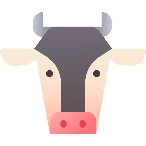 滑らかなスタイルの動物性牛のアイコン — ストックベクタ