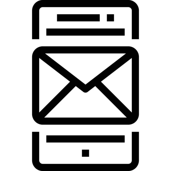 Icône Mail Appareil Communication Dans Style Outline — Image vectorielle