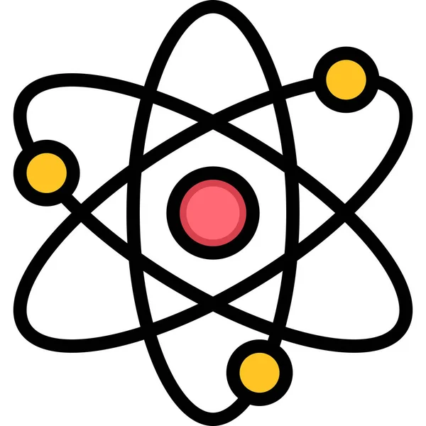 Bilim Araştırma Kategorisinde Atom Atomik Eğitim Simgesi — Stok Vektör