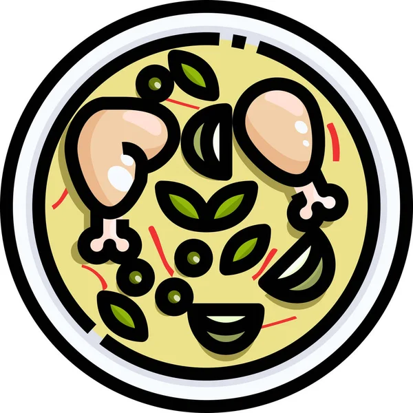 カレーフード Gai Icon Filled Outline Style — ストックベクタ