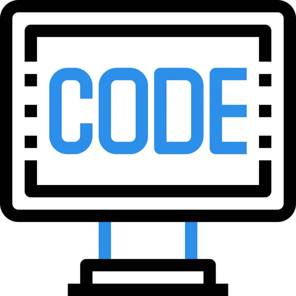 Codice Codifica Icona Del Computer Stile Contorno — Vettoriale Stock