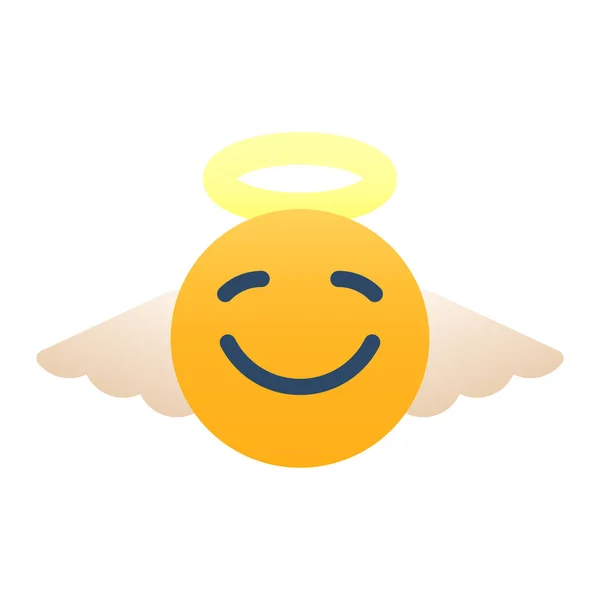 Anioł Emoji Wyrażenie Ikona — Wektor stockowy