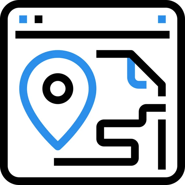 Icono Ubicación Gps Del Navegador Estilo Esquema — Vector de stock