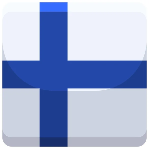 Län Finland Flagga Ikon Platt Stil — Stock vektor