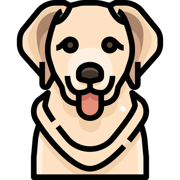Значок Собаки Тваринного Аватара Заповненому Контурі — стоковий вектор