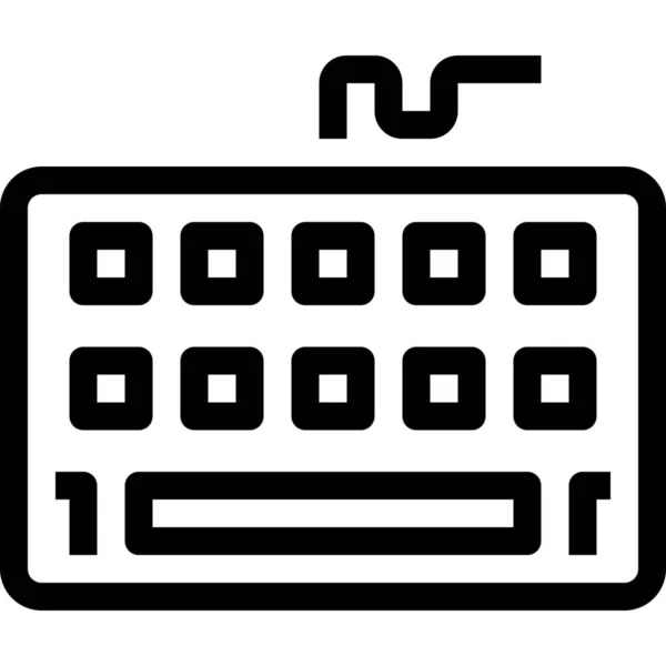 Icono Del Dispositivo Informático Negocios Estilo Esquema — Vector de stock