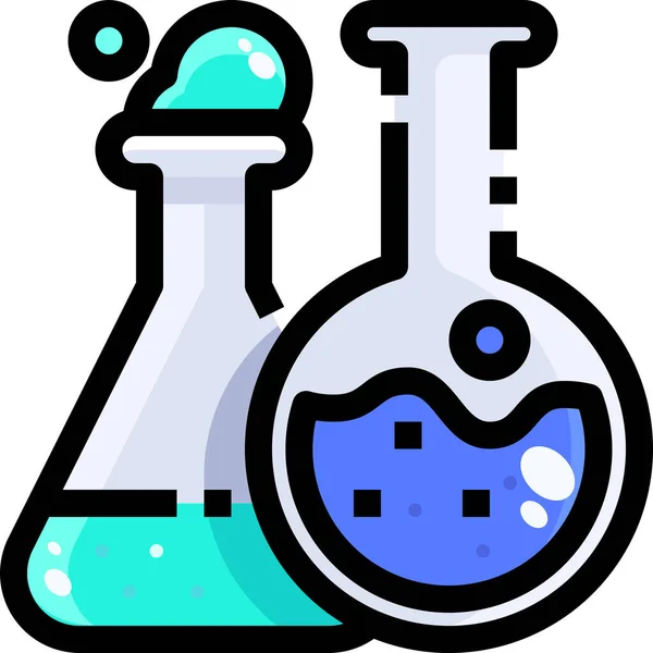 Icône Enseignement Chimie Chimique Dans Style Contour Rempli — Image vectorielle