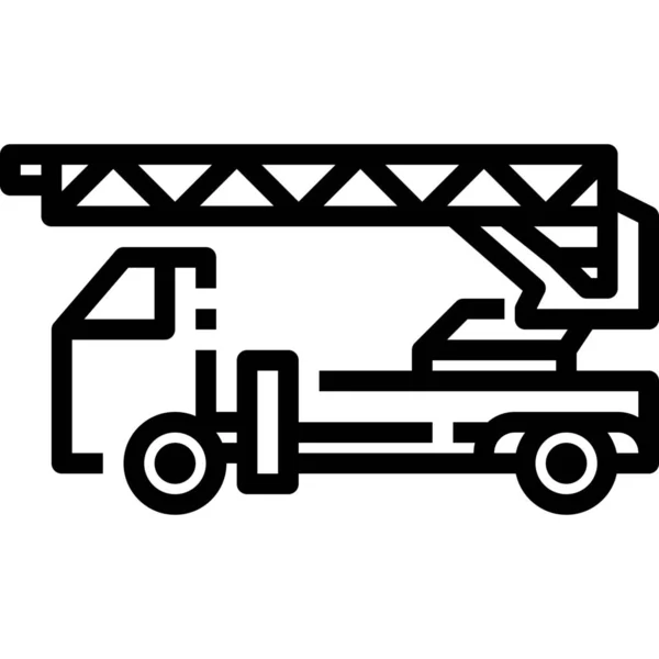 Automobile Icona Del Camion Dei Pompieri Emergenza Stile Outline — Vettoriale Stock