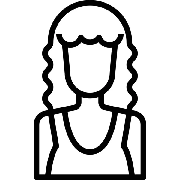 Avatar Weibliche Menschen Ikone Outline Stil — Stockvektor