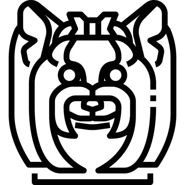 Tier Avatar Hund Symbol Outline Stil — Stockvektor