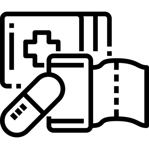 Betaald Verband Eerste Pictogram Ziekenhuizen Gezondheidszorg Categorie — Stockvector