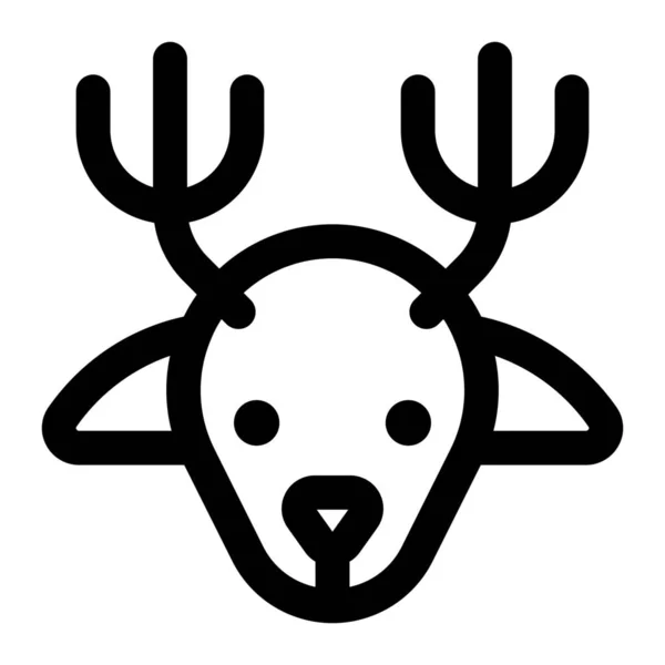 Renas Ícone Natal Animal Categoria Natal — Vetor de Stock