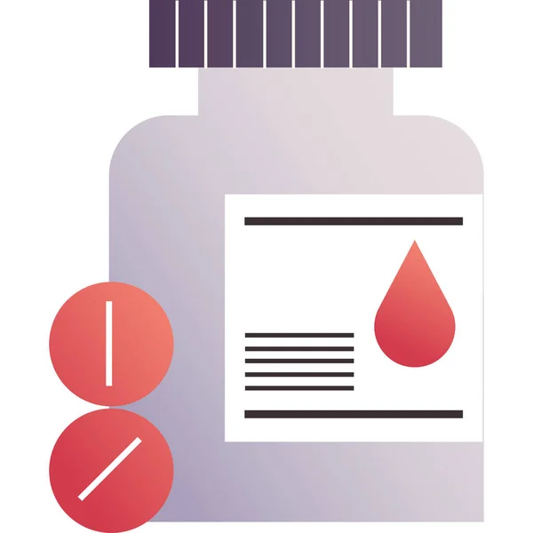 Lék Krev Ikona Zdravotní Péče Hladkém Stylu — Stockový vektor