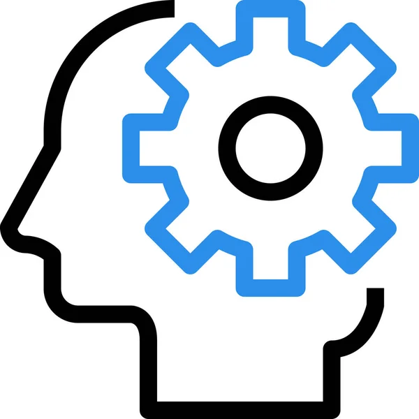 Ikona Zařízení Mozku Stylu Osnovy — Stockový vektor