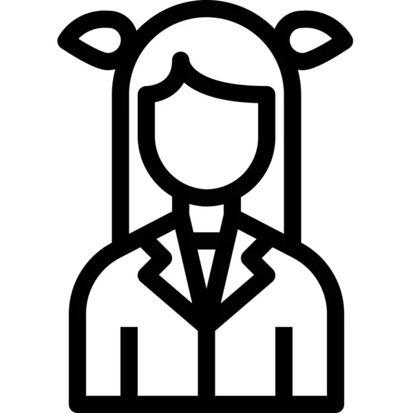 Аватарка Жіноча Людська Ікона Стилі Контур — стоковий вектор