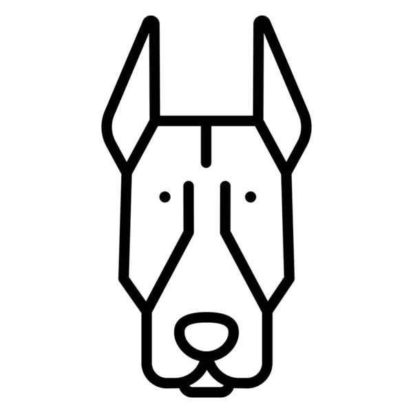 Dierlijk Ras Dobermann Icoon — Stockvector