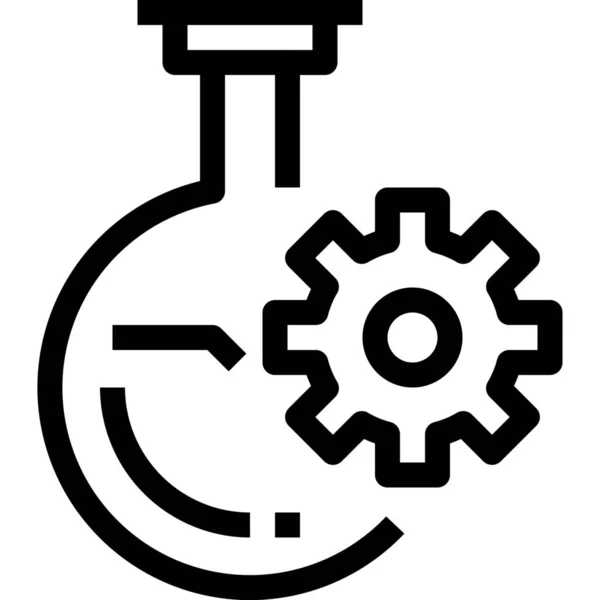 Ícone Engrenagem Frascos Química Estilo Esboço — Vetor de Stock