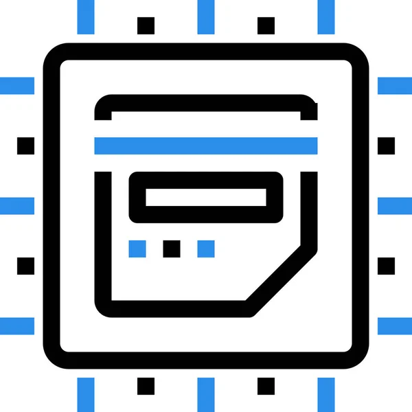 Ordenador Icono Del Dispositivo Cpu Estilo Esquema — Archivo Imágenes Vectoriales