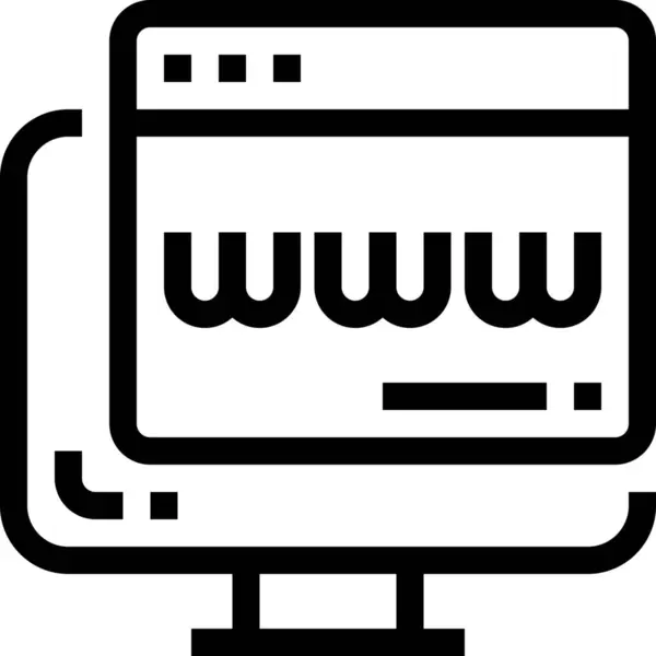 Browser Business Seo Icon Estilo Esboço — Vetor de Stock