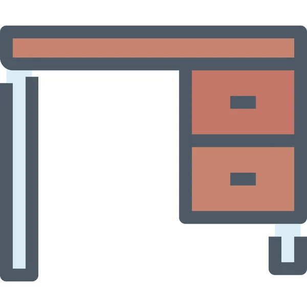 Dekoration Schreibtischmöbel Ikone Stil Ausgefüllter Umrisse — Stockvektor